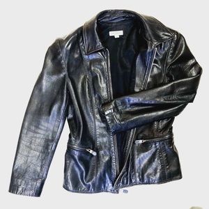 Vintage 1990s Anne Taylor Black Leather Jacket